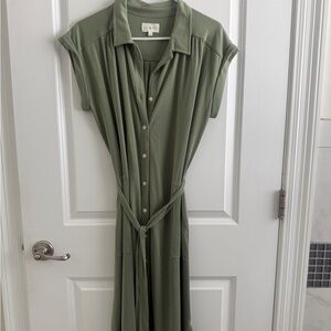 Lou & Grey Olive Green Maxi Dress